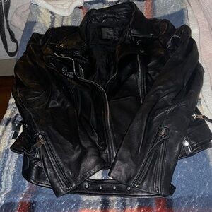Zara Black Leather Outerwear m s